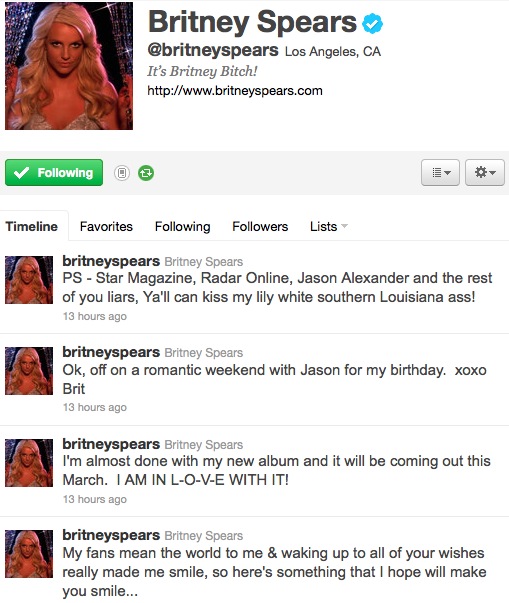 Britney Tweeting