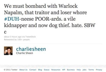 Chuck Sheen Tweet