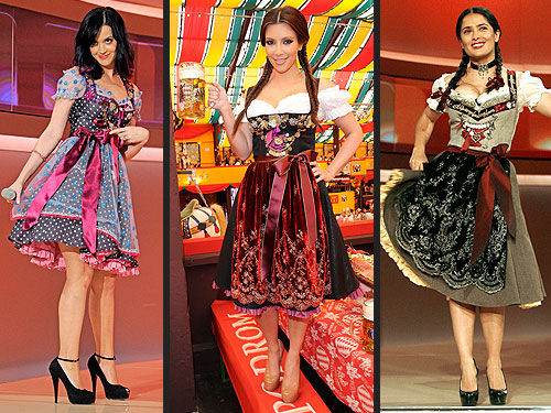Katy Perry Kim Kardashian and Salma Hayek all donned the traditional dirndl 