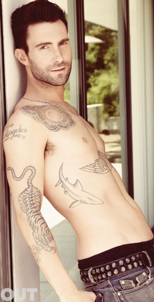 Adam Levine poses shirtless for OUT He's the singer for Maroon 5