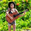 Amy Winehouse Playing Guitar