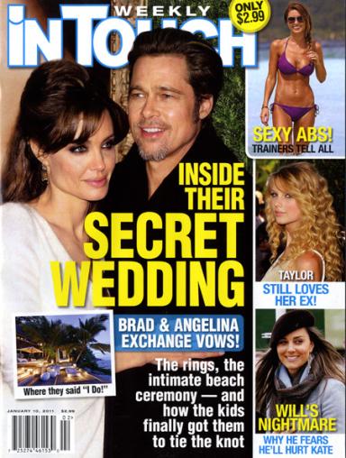 Angelina Jolie and Brad Pitt Get Married! PURE NONSENSE: You're a moron if 