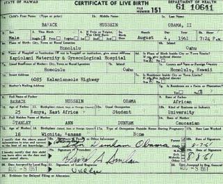 Barack Obama Birth Certificate