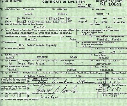 white house obama birth certificate. Barack Obama Birth Certificate