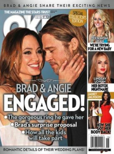 Tabloid Celebrates Brad Pitt-Angelina Jolie Engagement, is Actually Correct This Time! » Gossip/Brad Pitt-Angelina Jolie