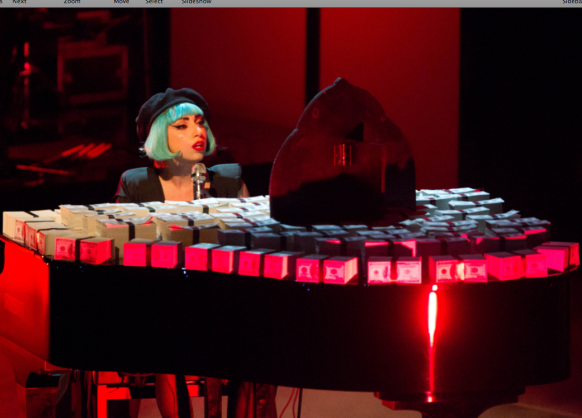 Lady Gaga does her thing at the grand piano She's a classically trained