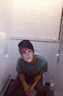 Justin Bieber on the Toilet