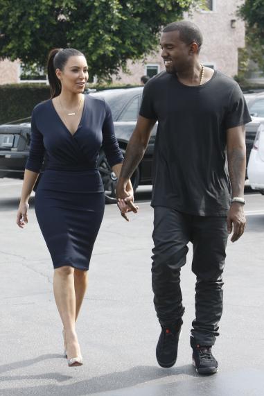 Kanye West and Kim Kardashian in Beverly Hills