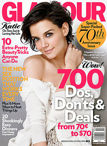 Katie Homles Glamour Cover Katie Holmes covers Glamour magazine in March 