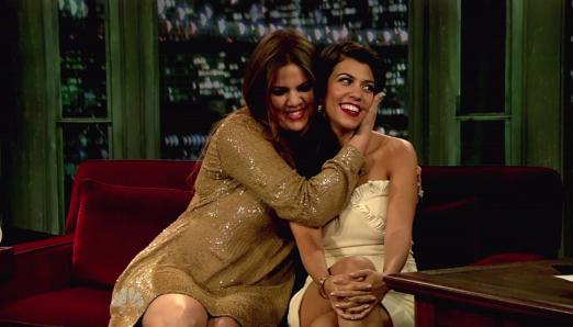 Khloe and Kourtney on Late Night