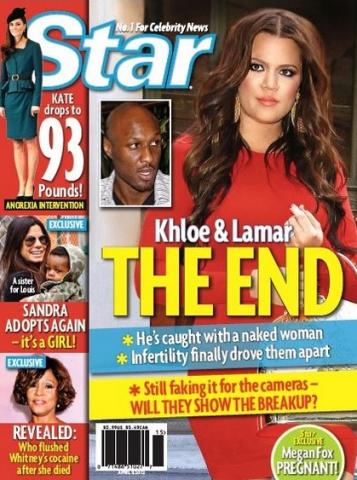  and Lamar Odom are nearing THE END Khloe Kardashian Star Magazine Cover