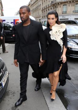 Kim and Kanye in Black