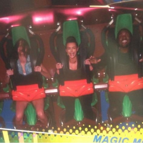 Kim Kardashian on a Roller Coaster