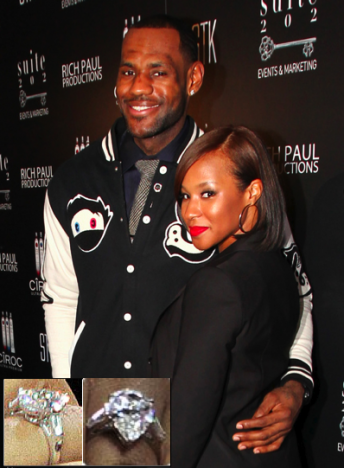 LeBron James Engagement Ring The platinum and diamond rock features a 