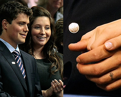 Levi Johnston holds hands with Bristol Palin, and his tattoo of her name is 