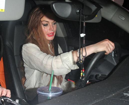 Lindsay Lohan Driving