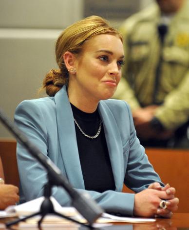 Lohan in a Blue Suit It went down Thursday night when she approached 