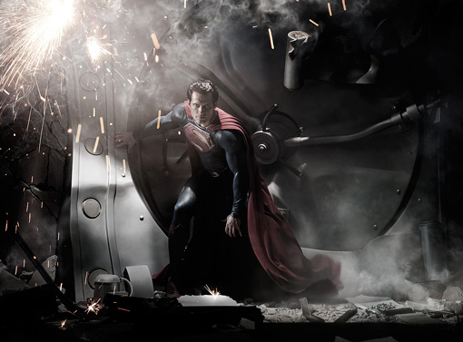 It's the first shot of Henry Cavill as Superman in his Man of Steel role