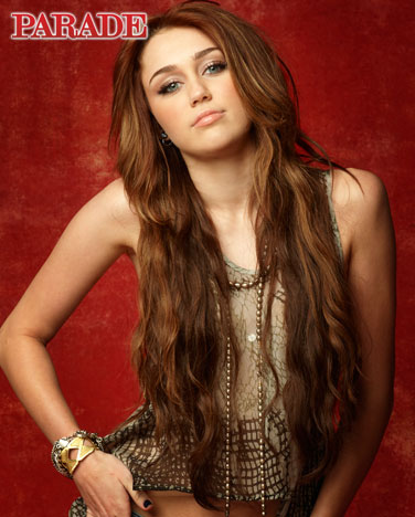 Miley Cyrus is seen here in a photo shoot for Parade magazine