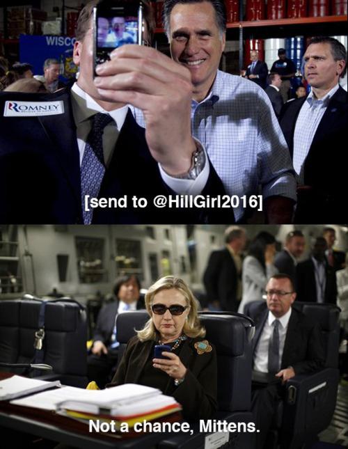 Mitt Romney and Hillary Clinton Texting