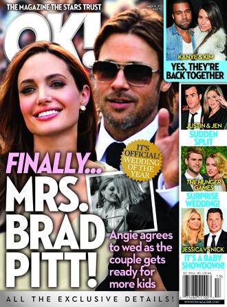 Finally! Angelina Jolie to Become Mrs. Brad Pitt! According to Tabloid!/celebrity gossip