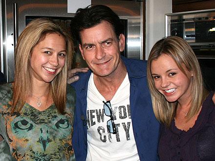 Rachel Oberlin, Natalie Kenly and Charlie Sheen