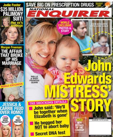 john edwards baby. John Edwards insists he is not