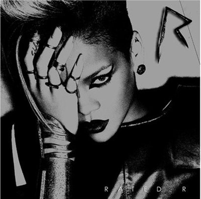 The new album cover for Rihanna's Rated R. Get it? R is for RiRi!