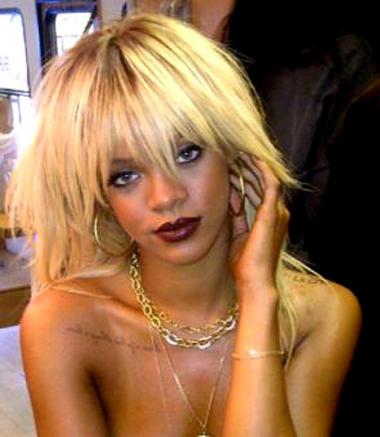 Rihanna Topless Blonde Haired