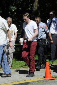 Robert Pattinson on Cosmopolis Set