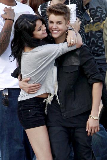 Selena and Justin Hug