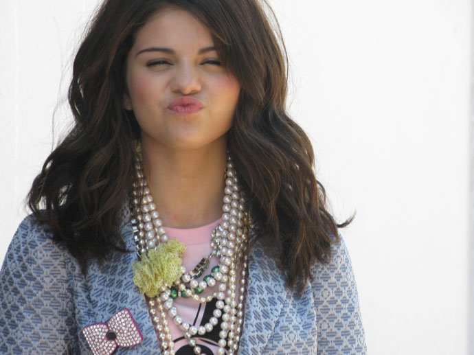 selena gomez up close. Selena Gomez puckers up for a