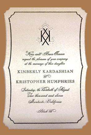 The Kim Kardashian Wedding Invitation Aren 39t those crossed Ks adorable