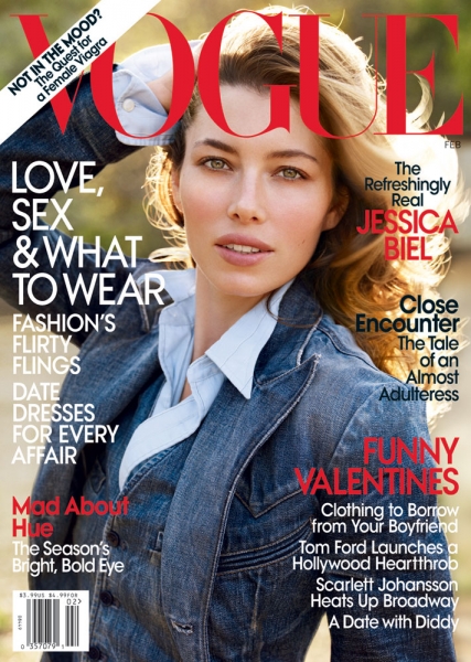 Jessica Biel covers this issue of Vogue Inside the magazine she refers to 