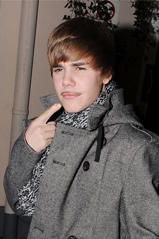 justin bieber moustache. Justin Bieber cracks us up.