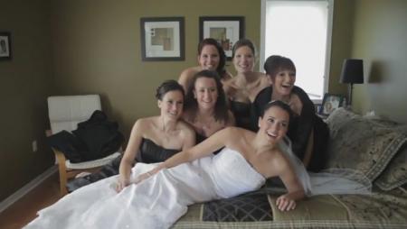 Bridal Party Breaks Bed