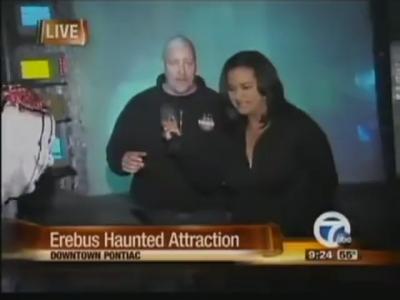 Reporter Freaks Out in Haunted House