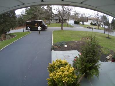 UPS Guy Flips Off Camera